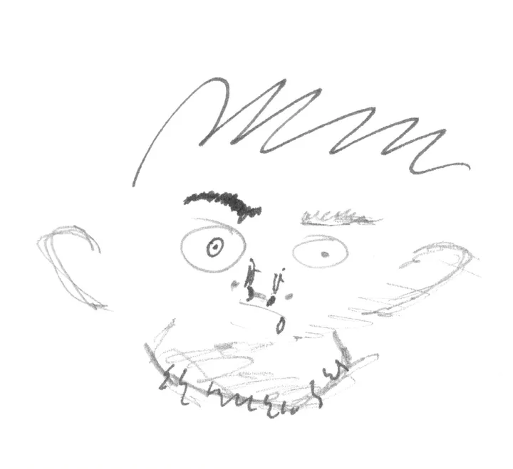 Smiling character with glasses